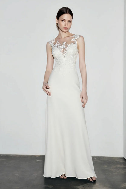 2024 Cap Sleeve Applique Sheath Bohemian Lace Dress