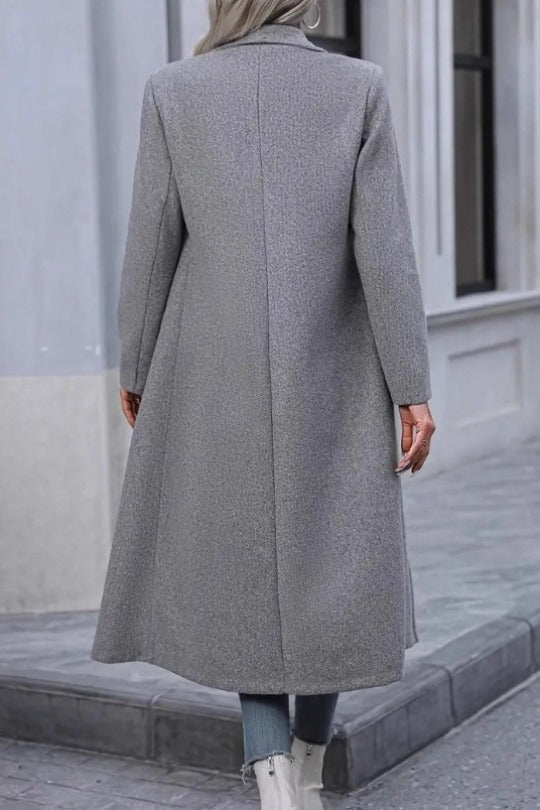 Slim Fit Double Breasted Wool Overcoat