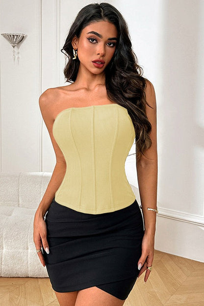 Sexy Solid Corset Tube Top