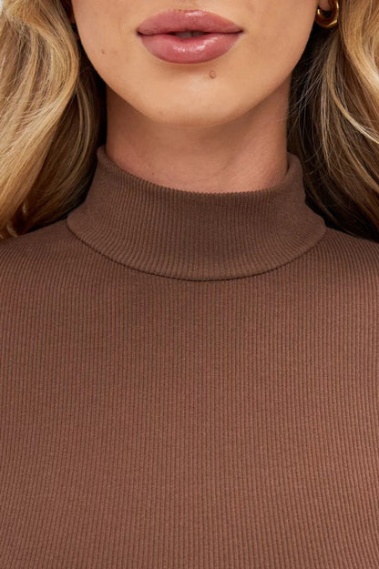 Ribbed Turtleneck Sweater Dress