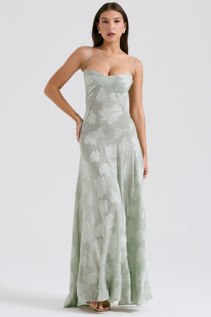 Lace Tie-Strap Romantic Maxi Dress