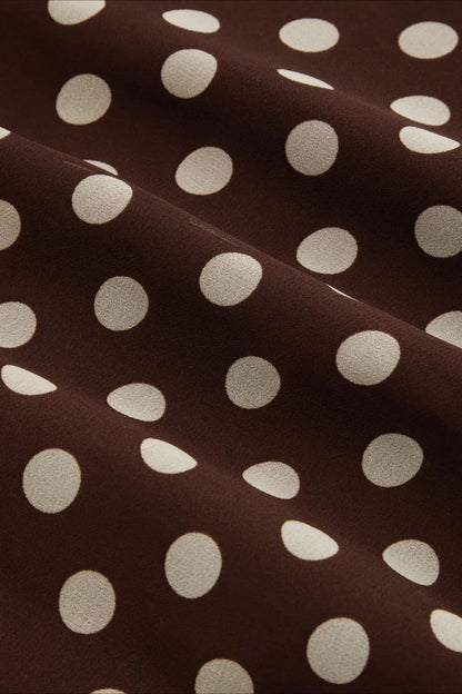 High Waist Polka Dot Chiffon Mermaid Midi Skirt