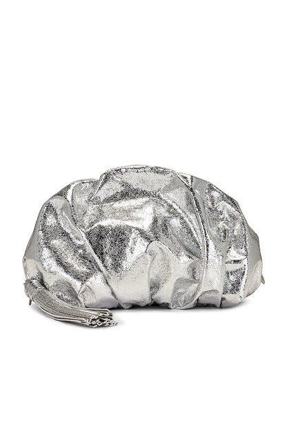 RUCHED clutch bag