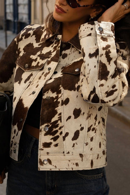 Color Block Printed Wool Jacket