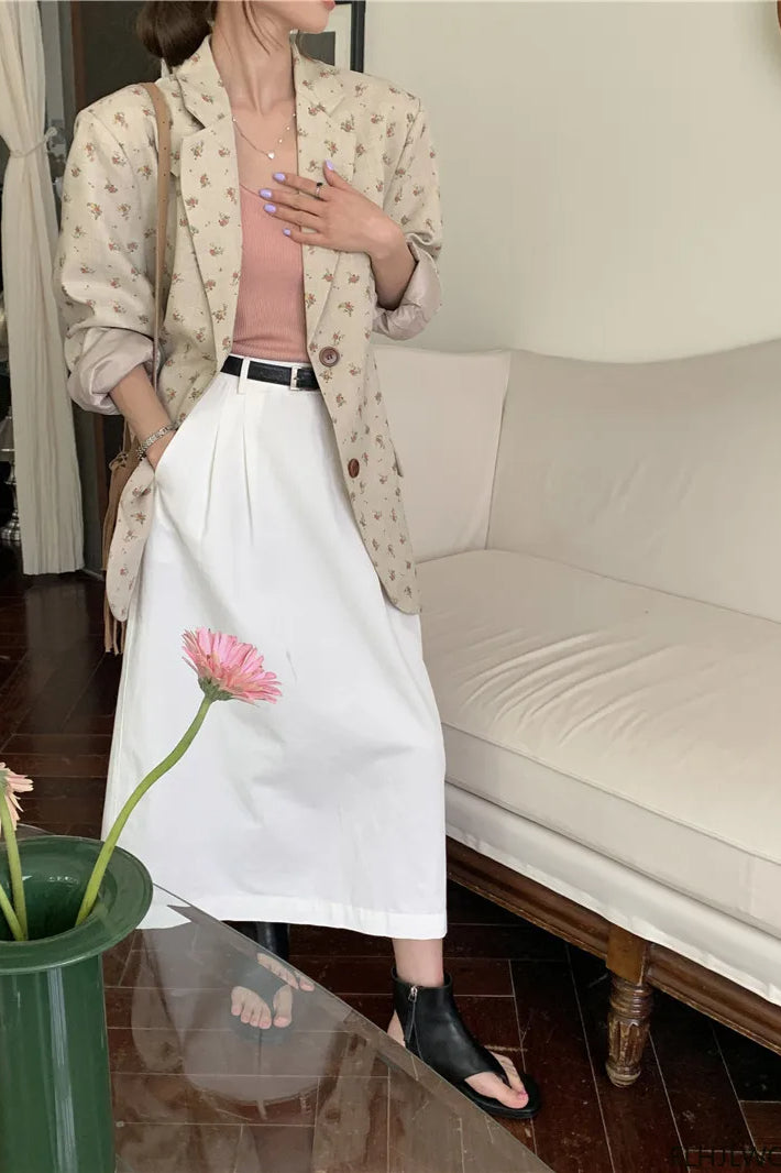 Floral Vintage Long Blazer