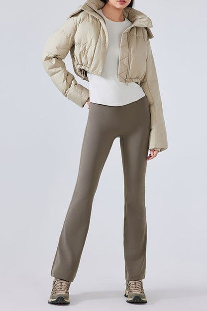 High-Waisted Fleece Lined Flared Yoga Leggings