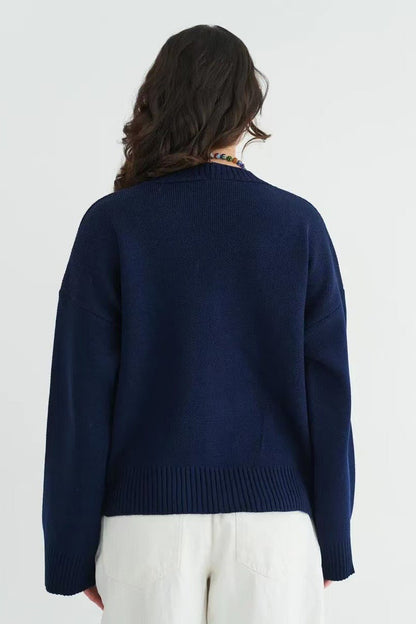 Loose Fit V Neck Cardigan Sweater
