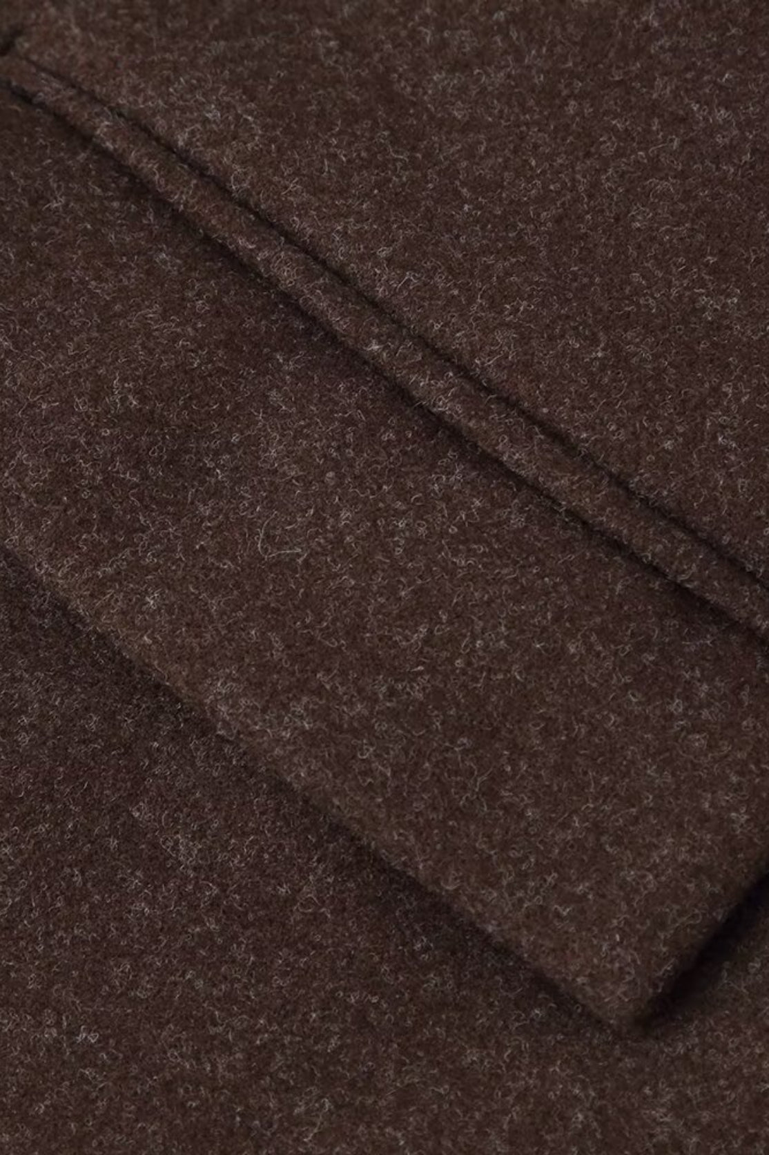 Relaxed Fit Wool Lapel Long Overcoat
