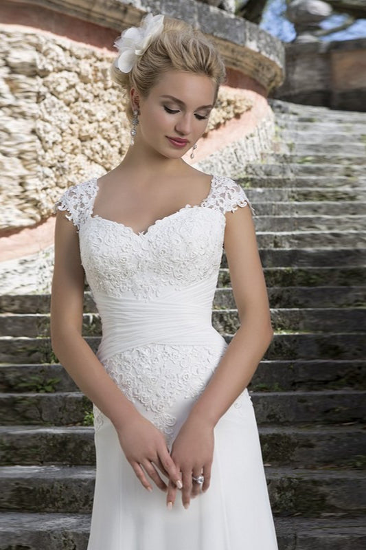Off Shoulder Lace Train Prom Dress