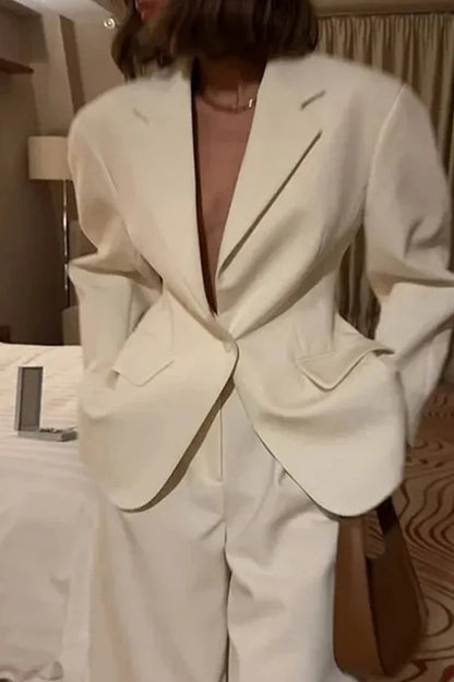 Turn Down Collar Casual Blazer