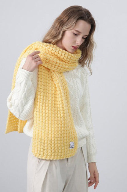 Soft Hand Knit Embroidered Logo Scarf