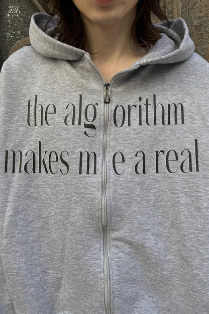 Deconstructed Letter Print Heavyweight Hoodie