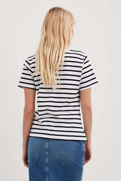 Striped Crew Neck Short Sleeve Tee