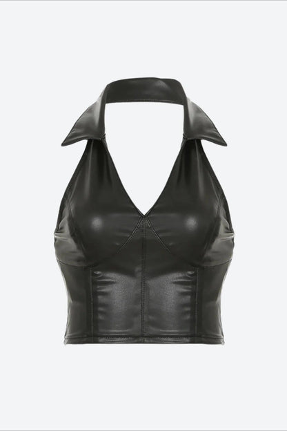 Baddie Faux Leather Crop Top