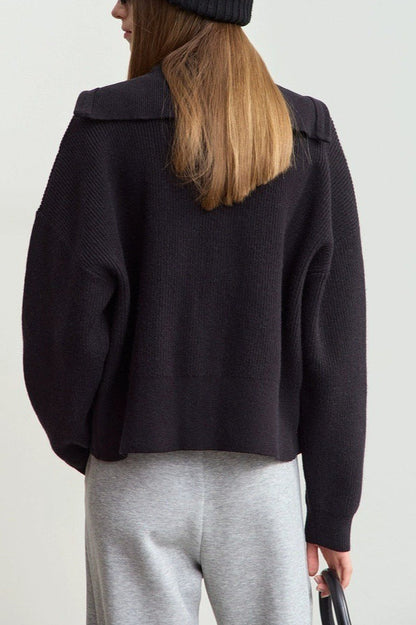 Slouchy High Neck Loose Solid Sweater