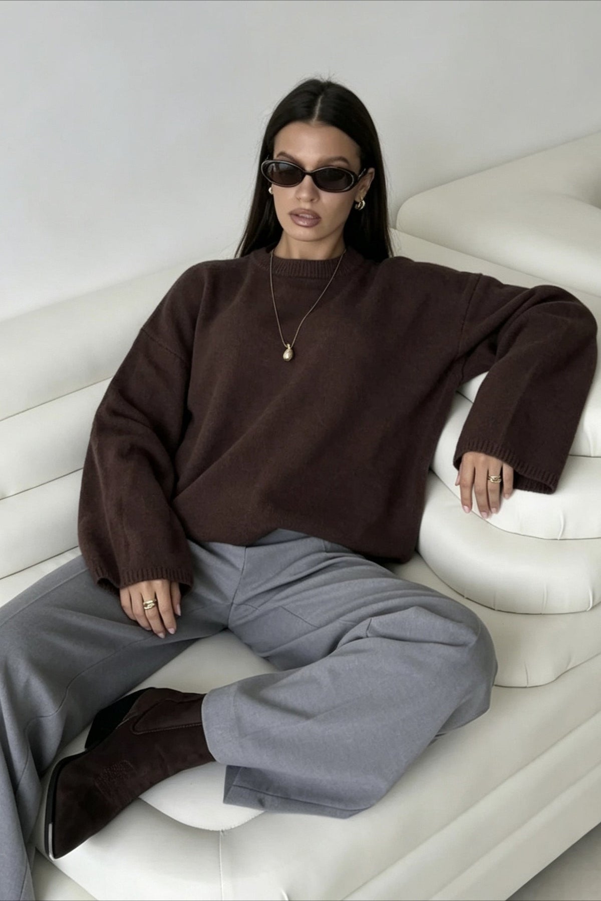 Minimalist Oversized Casual Knit Sweatshirt