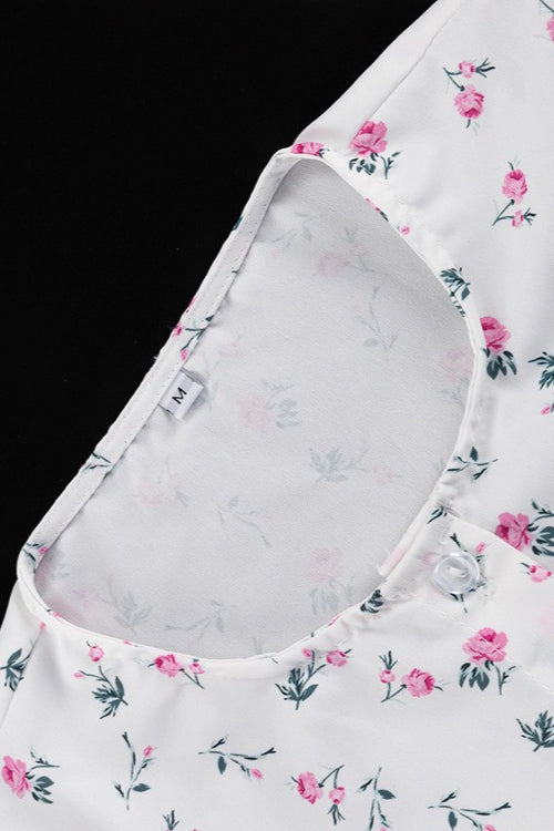 Romantic Ruffled Long Sleeve Mini Floral Dress