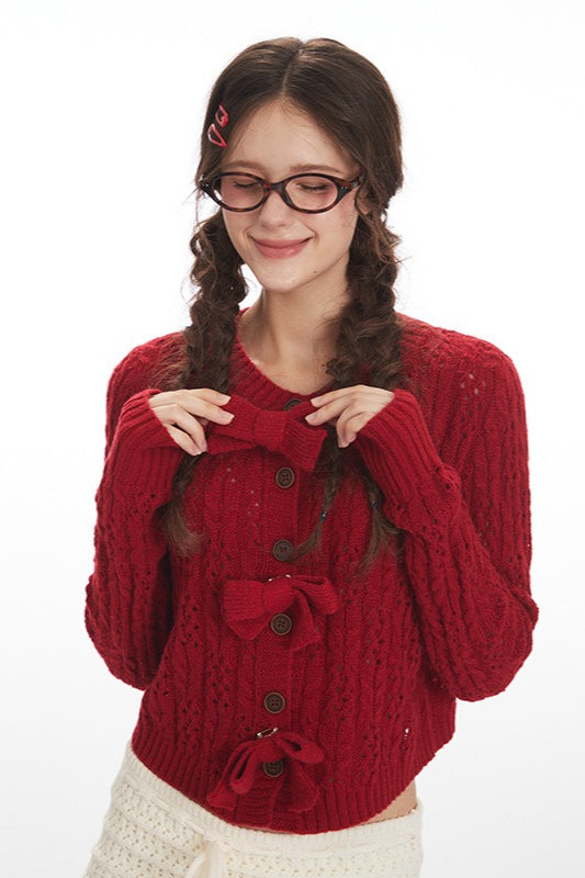 Cropped Lace Long Sleeve Cardigan