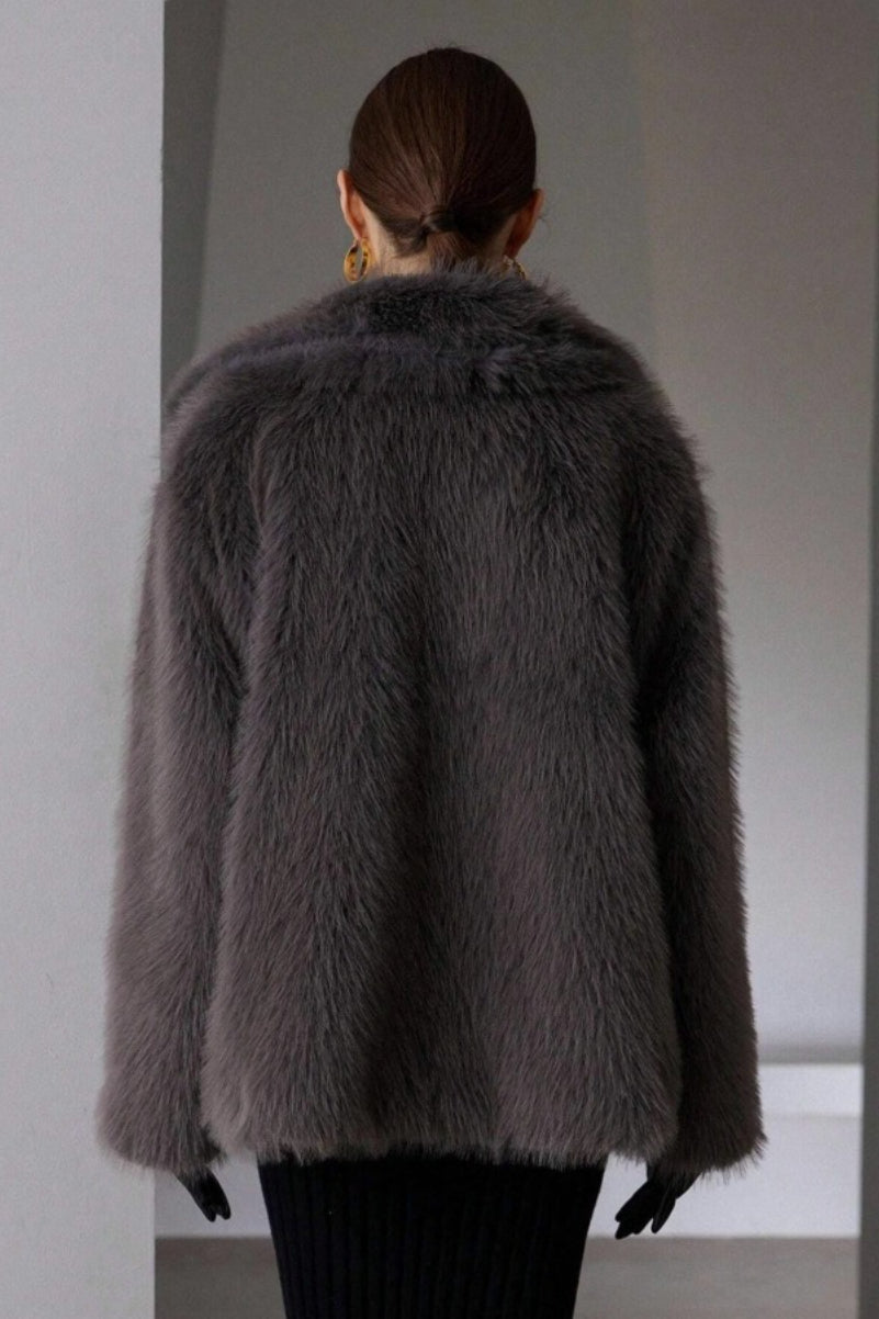 Luxe Solid Faux Fur Winter Coat