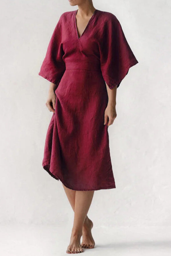 Elegant Ink Linen Dress