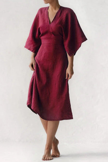Elegant Ink Linen Dress