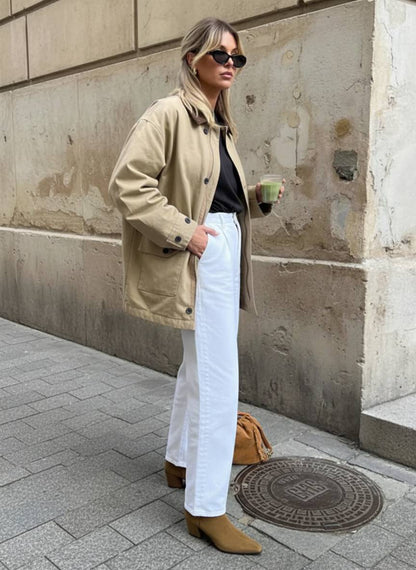 Casual Solid Bomber Jacket