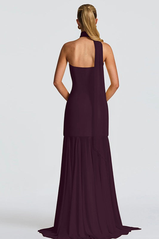 Mesh Panel Strapless Evening Gown Prom Dress