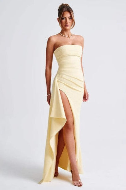 Chic Off the Shoulder Strapless Backless Formal Dress