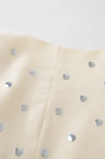 Rivet Detail Casual V-Neck Blazer