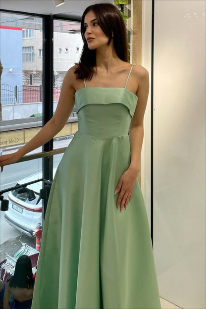 Elegant Satin Slip Vintage Formal Dress