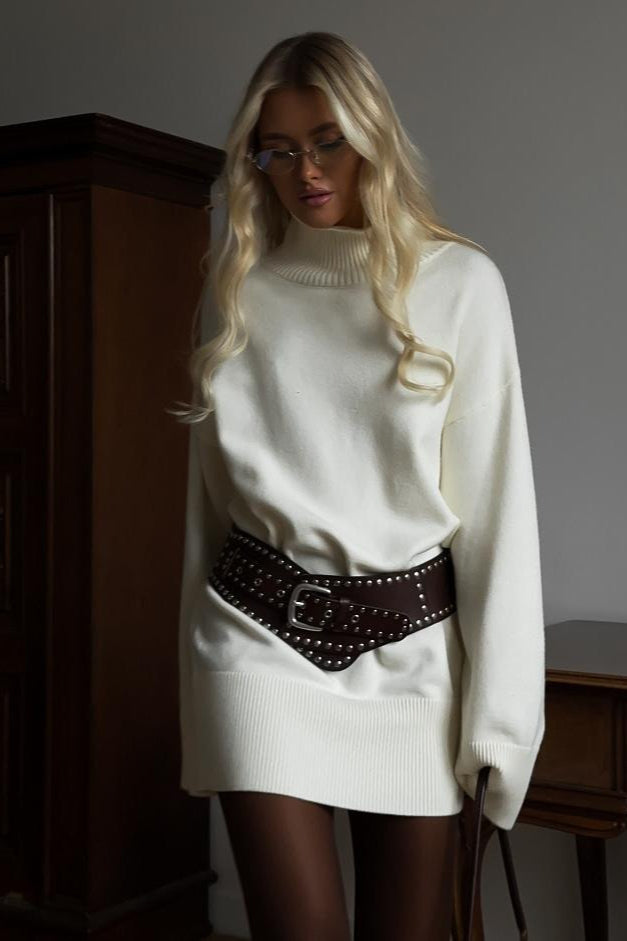 Loose Fit Long Turtleneck Sweater