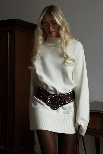 Loose Fit Long Turtleneck Sweater