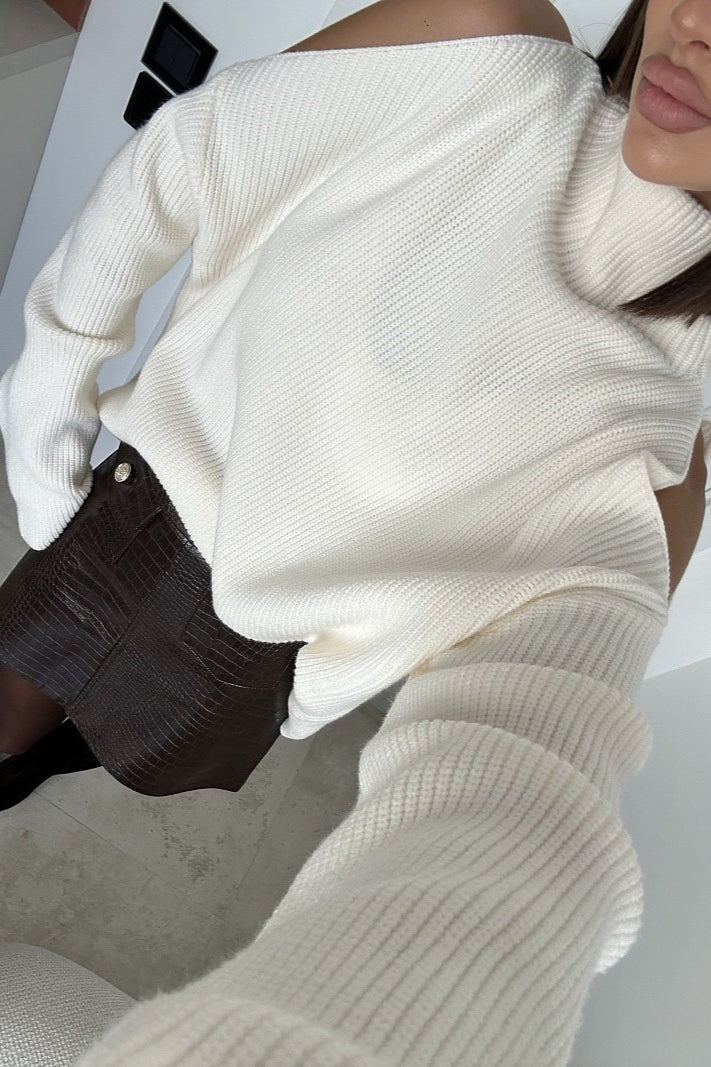 Off Shoulder Turtleneck Sweater