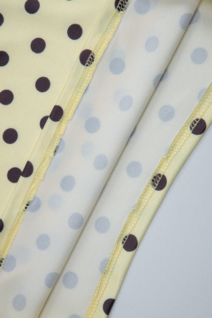 Polka Dot Sleeveless Fitted Capri Pants Set