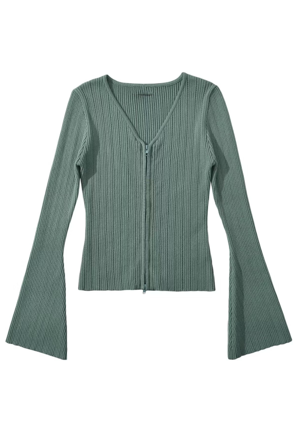 V-neck Knitted Cardigan Slim Sweater