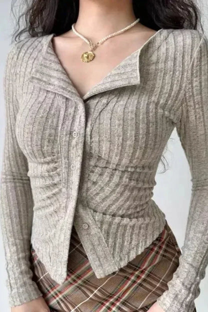 Vintage V-Collar Knit Cardigan