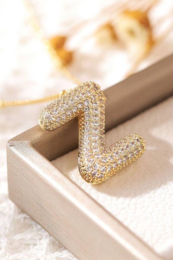 Pavl Bubble Letter Monogram Necklace