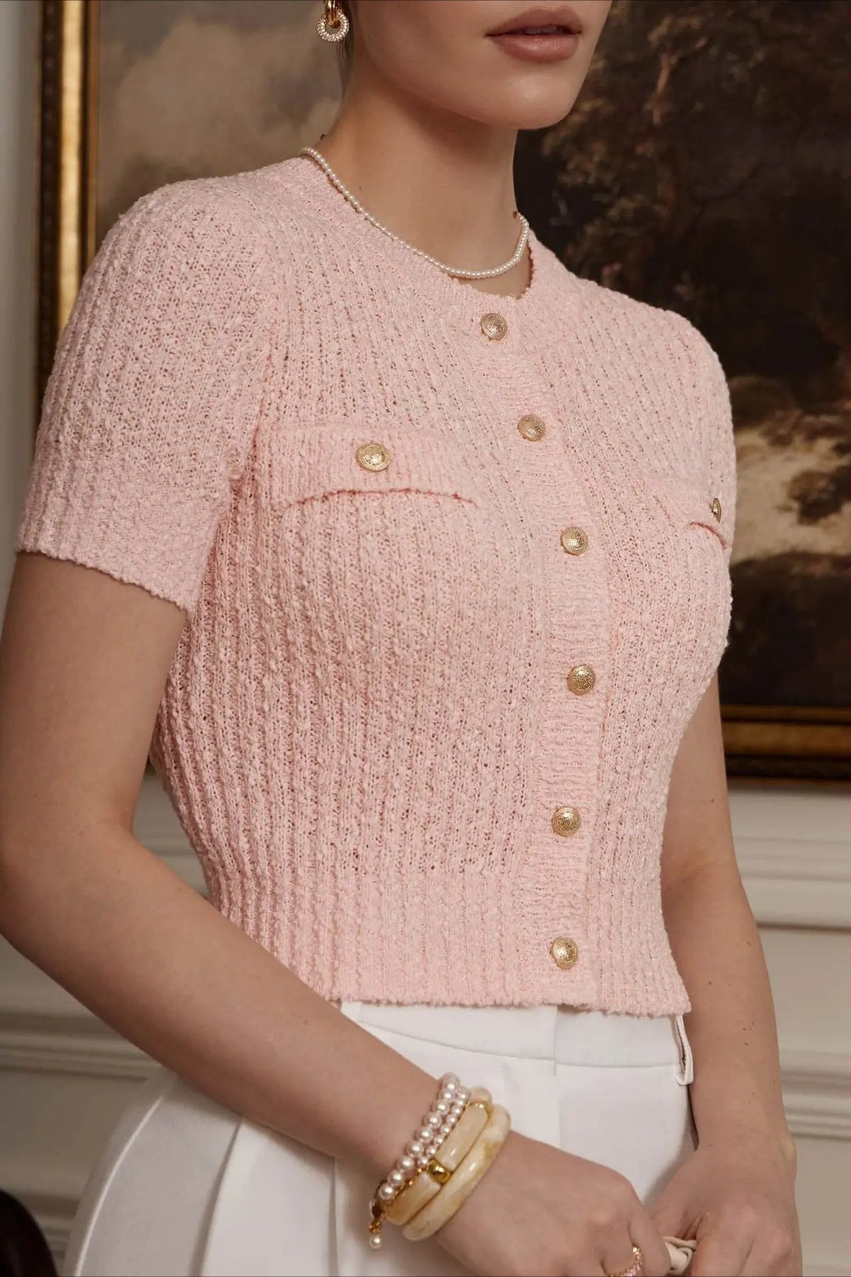 Single-Breasted Knitted Office Cardigan