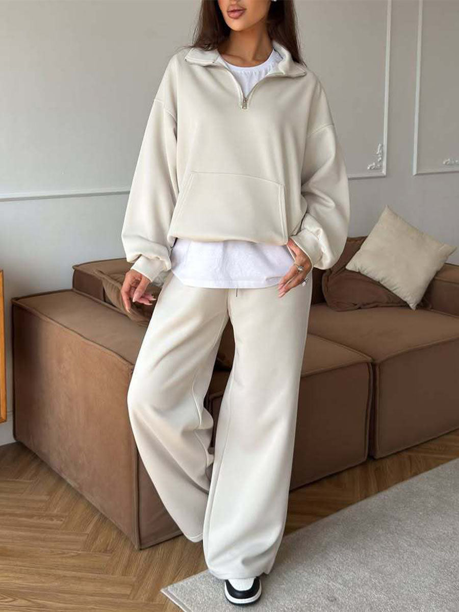 Refined Zip Collar Lounge Set