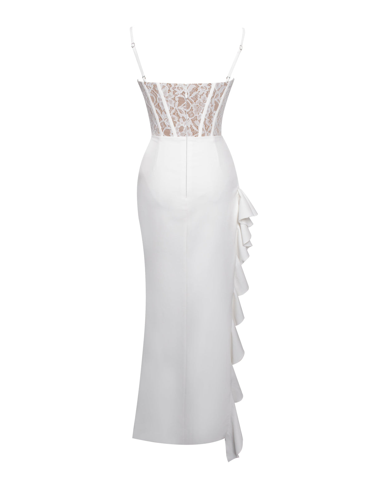 Junia White Lace Charming Corset Maxi Dress