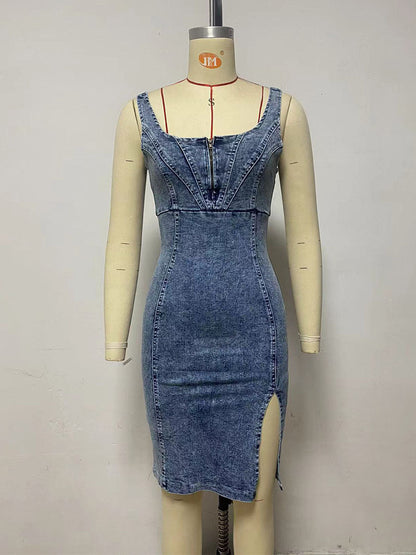 Urban Curve Denim Zip Dress