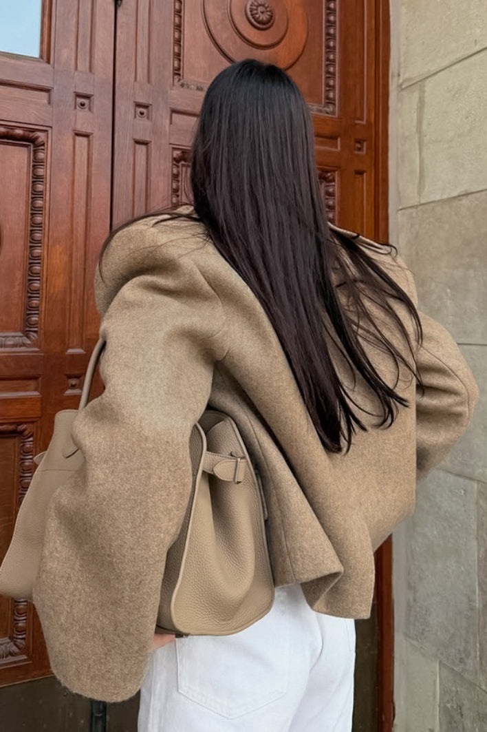 Office Wool Blend Structured Blazer Coat