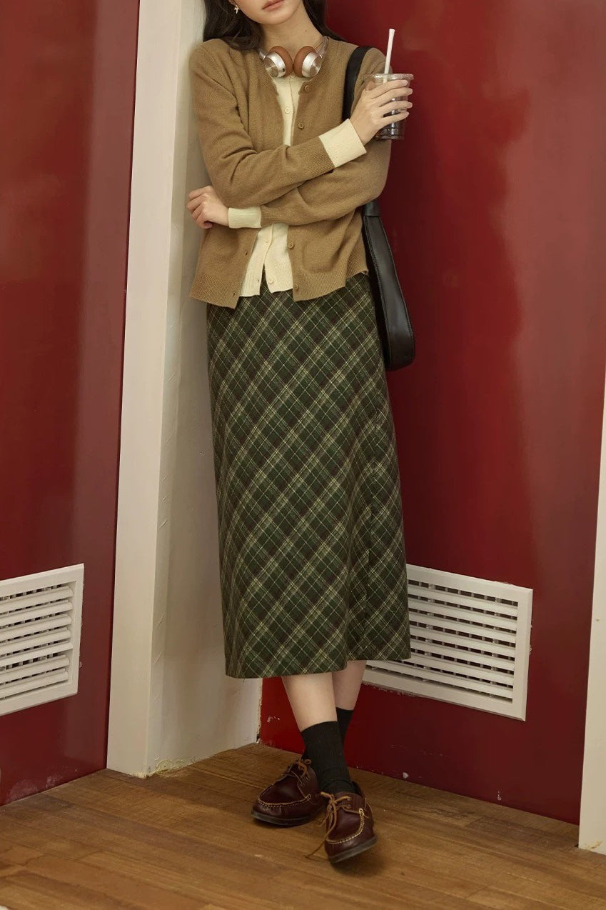 Wool Color Block Layered Cardigan