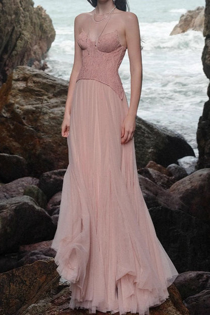 Heavy Lace Corset Ball Gown Prom Dress