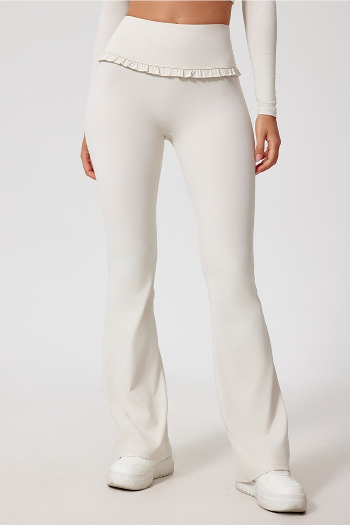 Lace Detail High-Rise Booty Sculpting Yoga Leggings