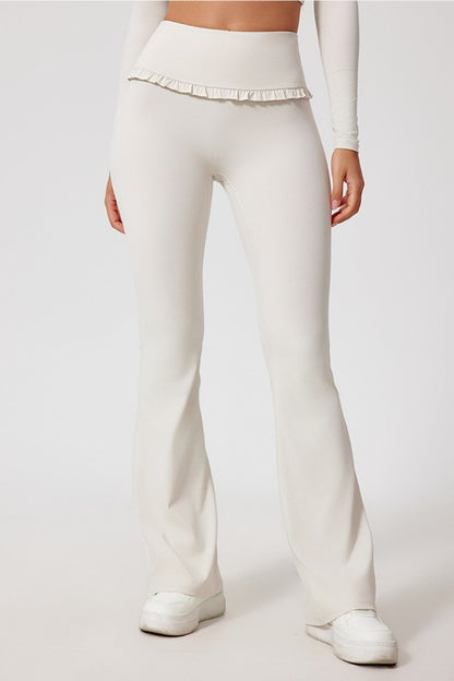 Lace Detail High-Rise Booty Sculpting Yoga Leggings