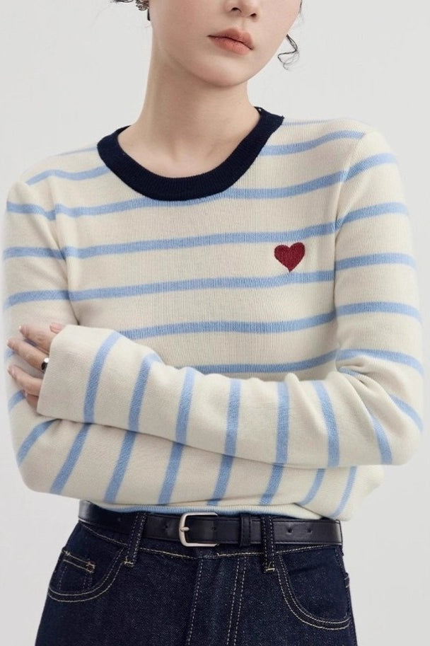 Heart Stitch Slim Fit Knit Top
