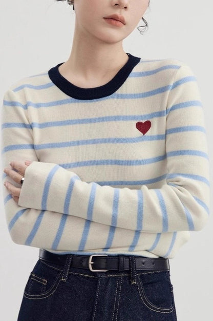 Heart Stitch Slim Fit Knit Top