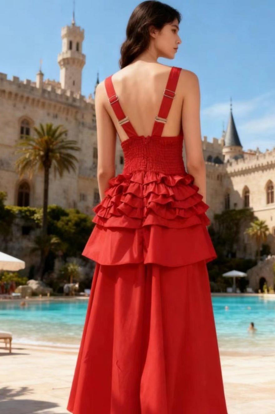 Elegant Vintage Sleeveless Swing Tiered Prom Dress