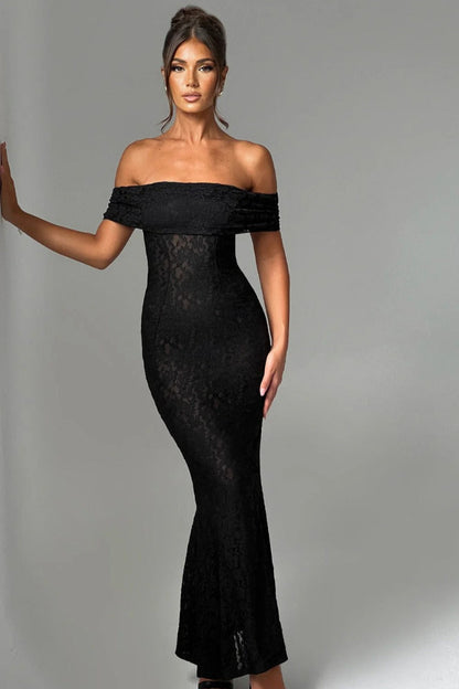 Floral Lace Backless Lace Dress